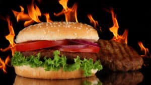 Burger Flames Sizzling Barbecue Dishes